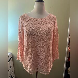 NWT TALBOTS PINK LACE TOP SIZE 18 (100% cotton)